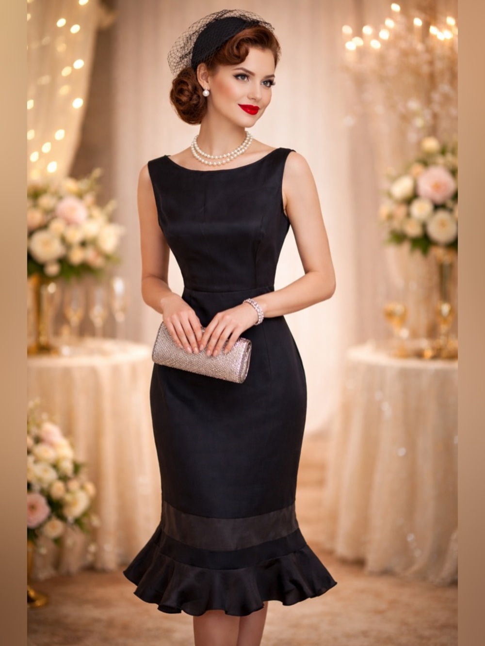 Travilla YT Saks Fifth Avenue Black Cocktail Evening Dress Sleeveless 6 / 8
